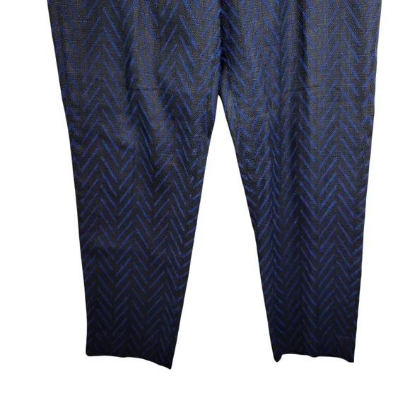 Madewell Et Sezane Blue Chevron Patterned Crop Trouser Pant - Picture 3 of 9